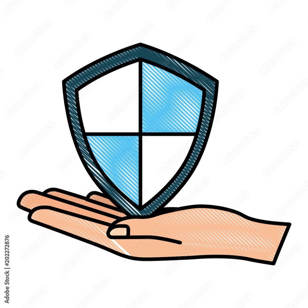 Picture of: hand holding shield protection internet data cyber security vector