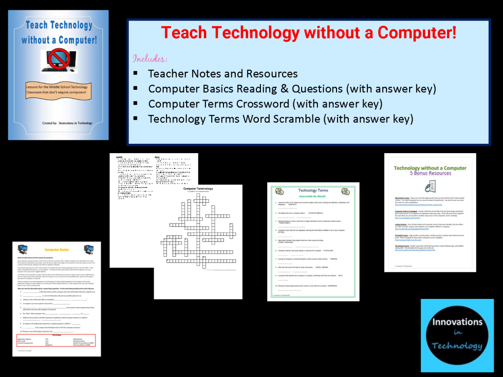 Picture of: Teach Technology WITHOUT a Computer