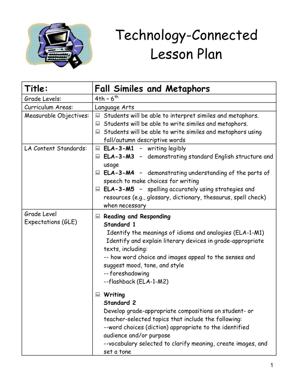 Picture of: Technology-Connected Lesson Plan